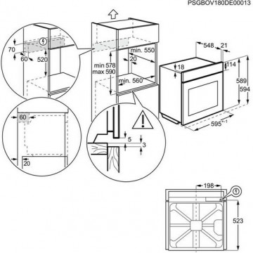 Zanussi ZOB33701CR Φούρνος άνω Πάγκου 72lt χωρίς Εστίες Π59.5εκ. Μαύρος